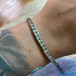 faux tennis bracelet, 925